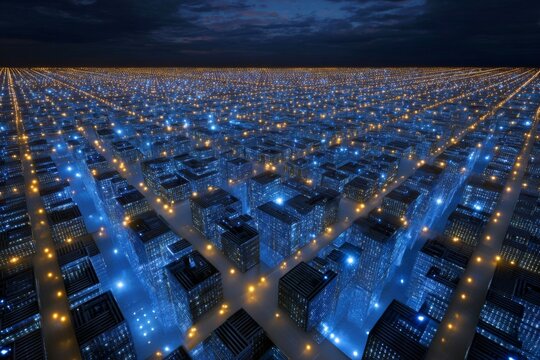 Aerial view of data centers reflects nand flash needs. Consumer