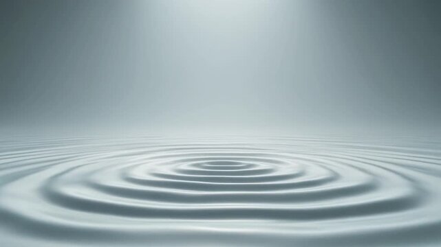 Abstract Minimalist 3D Render of Clean White Liquid Ripple Waves on a Smooth Soft Surface