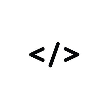 The angle brackets and slash symbol represent programming code on a white background.