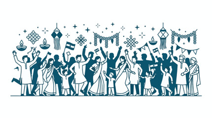 Obraz premium Diverse Group of People Celebrating Together.