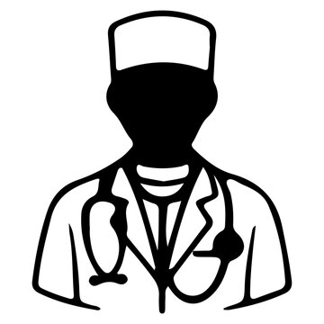 Illustration of a Doctor with Stethoscope and Lab Coat.