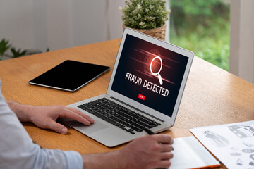 Cyber security software show alert of cyber attack for protection brisk. Danger from virus,...