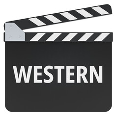 Obraz premium Western concept with clapperboard. 3D rendering