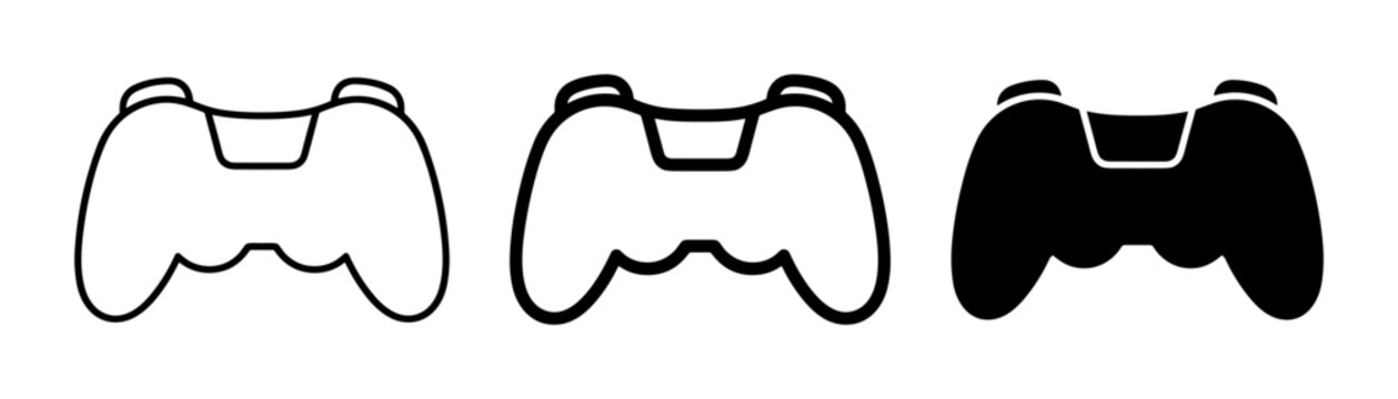 Video Game Controller Icons: Outline and Solid Fill, Digital Entertainment and Gaming Symbolism