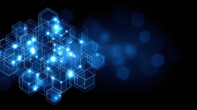 Digital Data Network Structure | Abstract Blockchain and Future Technology Concept