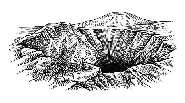 Hand drawn vector seashell collection on beach rocks illustration.