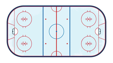 Naklejka premium Aerial View of Ice Hockey Rink, Sports Arena, Game Field