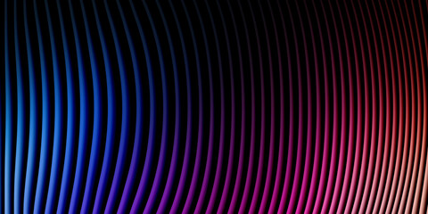 Naklejka premium Dark background with vertical waves and blue red gradient, abstract