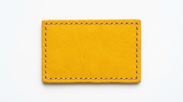 Vibrant Yellow Leather Patch With Premium Stitching