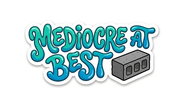 Mediocre At Best Text Sticker