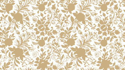 gold floral pattern on white background © Entus