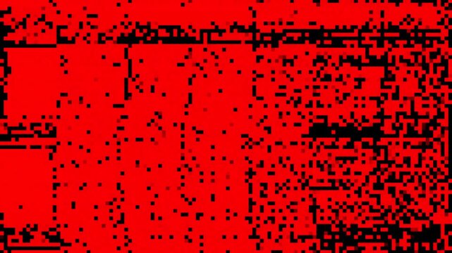 Heavy distortions and glitch effects on computer monitor or television screen