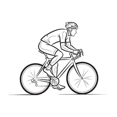 Naklejka premium cyclist riding a bicycle in a racing position