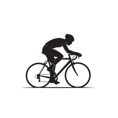 Fototapeta premium cyclist riding a bicycle silhouette minimal vector style