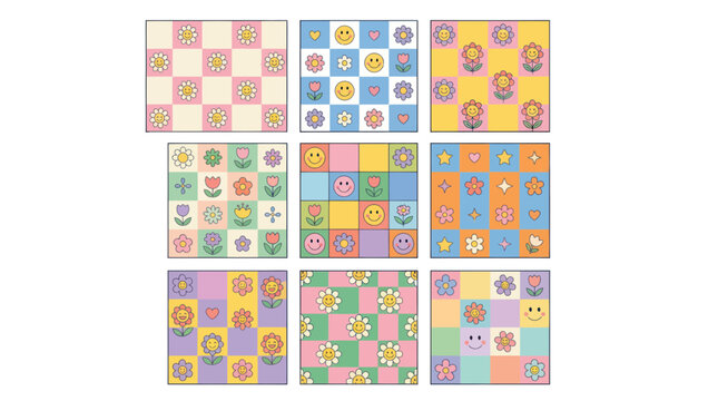 colorful floral patterns, patchwork designs