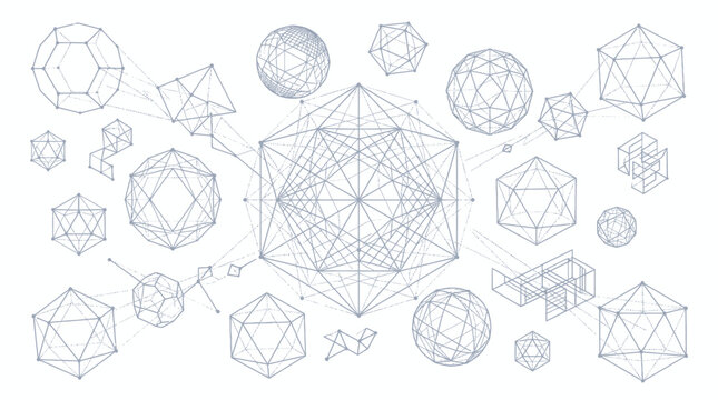 geometric shapes, polyhedra, 3d models