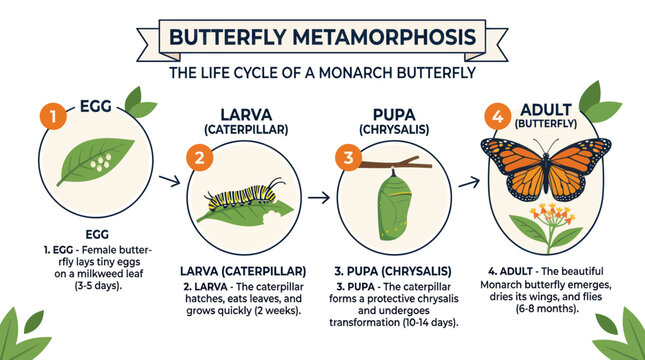 monarch butterfly life cycle stages