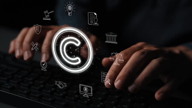 Copyright protection highlights copyright, intellectual property, and legal ownership through law, verification, and secure digital rights Marrow
