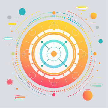 Abstract Futuristic Circular Technology Interface