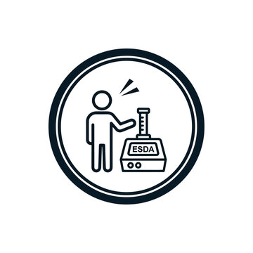 Person Operating Industrial Electrostatic Discharge Equipment.