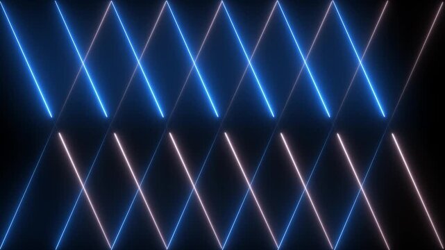 Dynamic neon light grid background, featuring intersecting glowing, blue and pink, laser lines creating, a futuristic geometric, pattern for modern, digital presentations, 