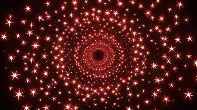 Red Star Light Background with Endless Spiral Effect