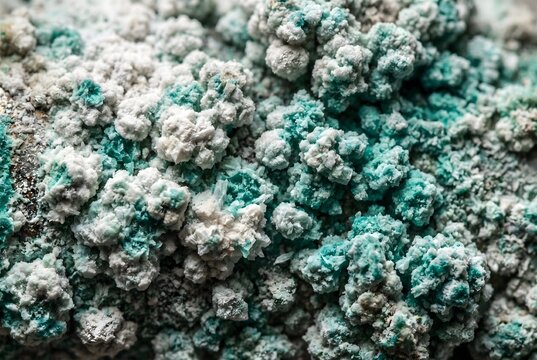 Extreme macro texture of alkaline battery acid leak with opaque crystalline crust