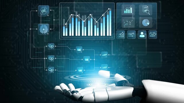 AI-generated interface showing seamless data integration from cloud and database into automated analytics dashboard for business insights and performance monitoring Marrow
