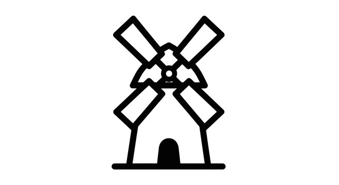 Black silhouette of a simple windmill