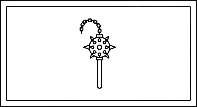 Medieval Flail Weapon Icon Vector Illustration
