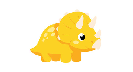 Yellow cartoon triceratops dinosaur toy. © daun