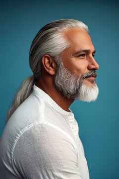 Chic men's buzz cut haircut - midlife arabian man with long hair