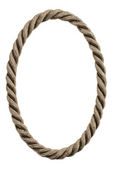 Fototapeta premium Brown rope on white background closeup.