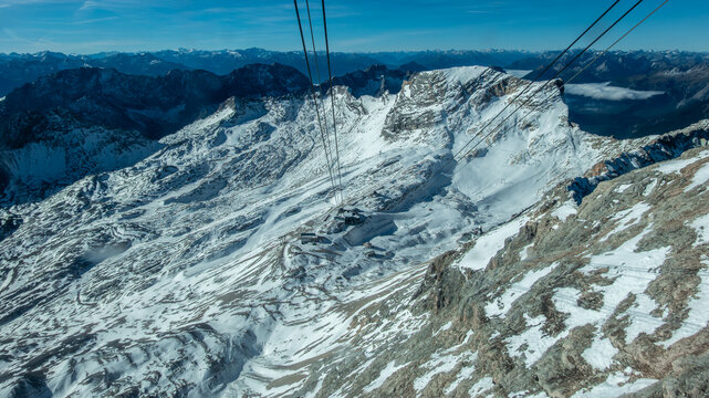 Zugspitze Summit Views Above Cloudy Alpine Peaks