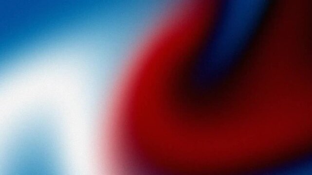 Abstract patriotic color gradient pulsing with heavy film grain texture in a minimalist digital space with cinematic low-light vibes