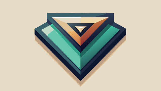 Abstract geometric triangular layers composition design with triangle geometric abstract minimalist structure gradient illustration composition isometric modernism dimension creative