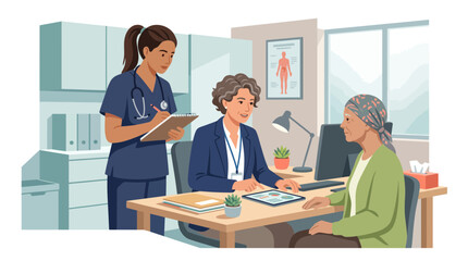 Fototapeta premium Senior Healthcare Consultation in a Modern Medical Clinic