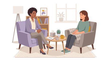 Fototapeta premium Mental Health Therapy Session with Female Counselor and Patient