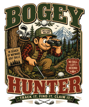Bogey Hunter Funny Golf Ball Finder Design, Lost Golf Ball Hunter Shirt, Golf Humor Graphic, Golf Dad Gift, Golf Ball Recovery Expert