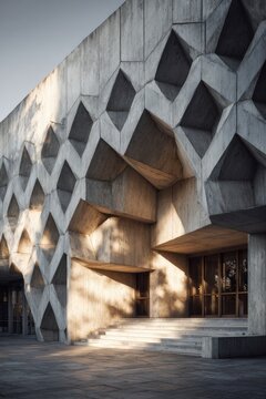 modern geometric concrete building facade