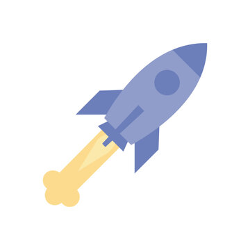 Rocket Launch Vector Illustration Isolated On White Background Asset