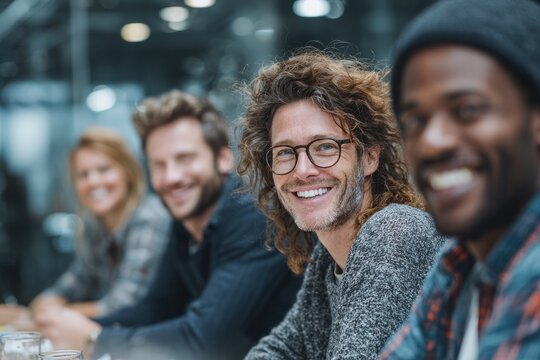 happy group of people smiling together