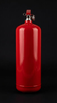 Red Fire extinguisher, isolated on balck background