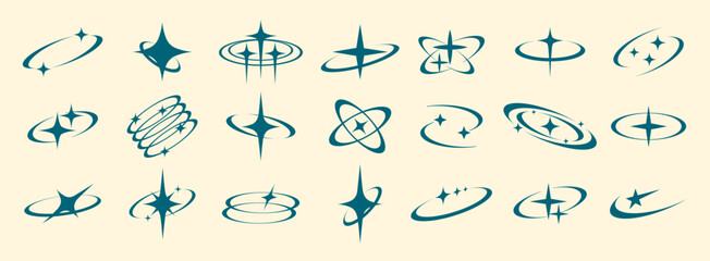 Orbit Sparkle and Cosmic Ring Vector Elements Collection © yusuf asyari