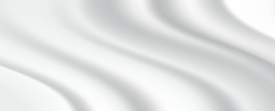 White gray satin texture that is white silver fabric silk panorama background with beautiful soft blur pattern natural. Eps10