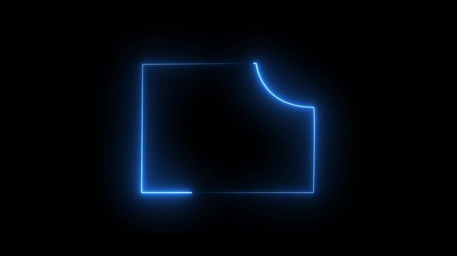 Abstract glowing neon light rectangle border frame animation, Futuristic light effect isolated on black Background.