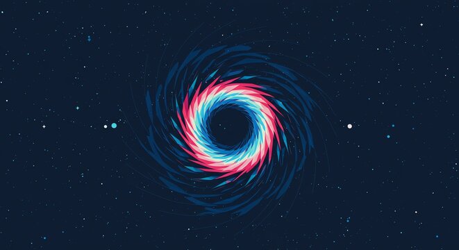 Colorful swirling vortex in outer space
