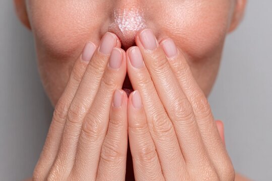 woman applying cream to her lips