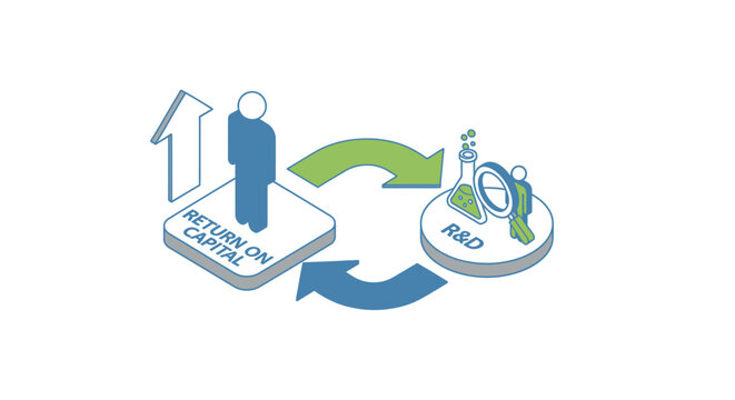 Circular Business Process Data Flow Concept Illustration.