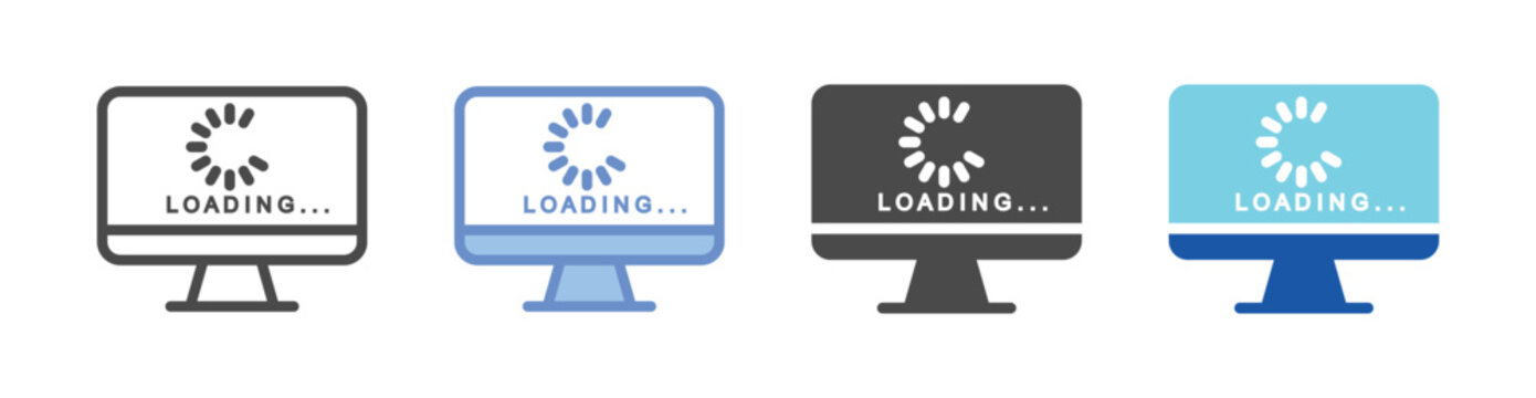 Loading Screen Icon Set With Multiple Styles Vector Illustration